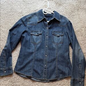 GAP Dark Blue Denim Button-Down Shirt